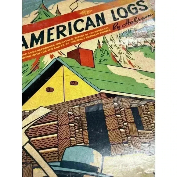 Vintage Halsam American Logs Large Set in Original Box See Photos - Picture 7 of 12